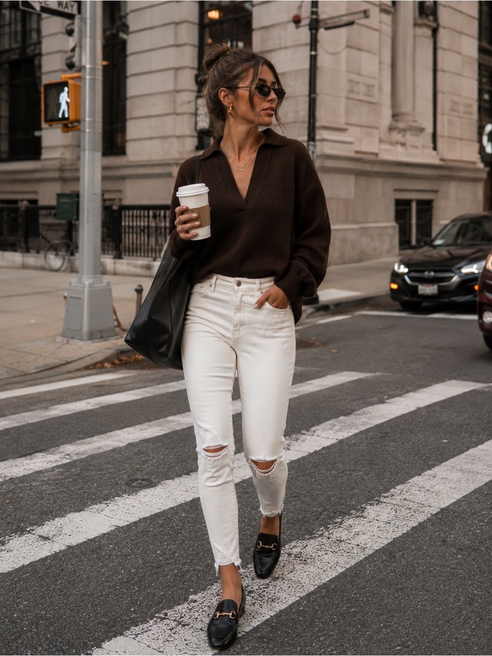 GAP White Distressed Ankle Jeans